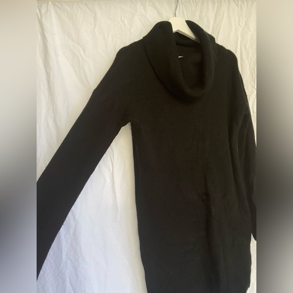Lulus Autumn Daze Black Cowl Neck Long Sleeve Sweater Dress Size Large - Picture 3 of 8
